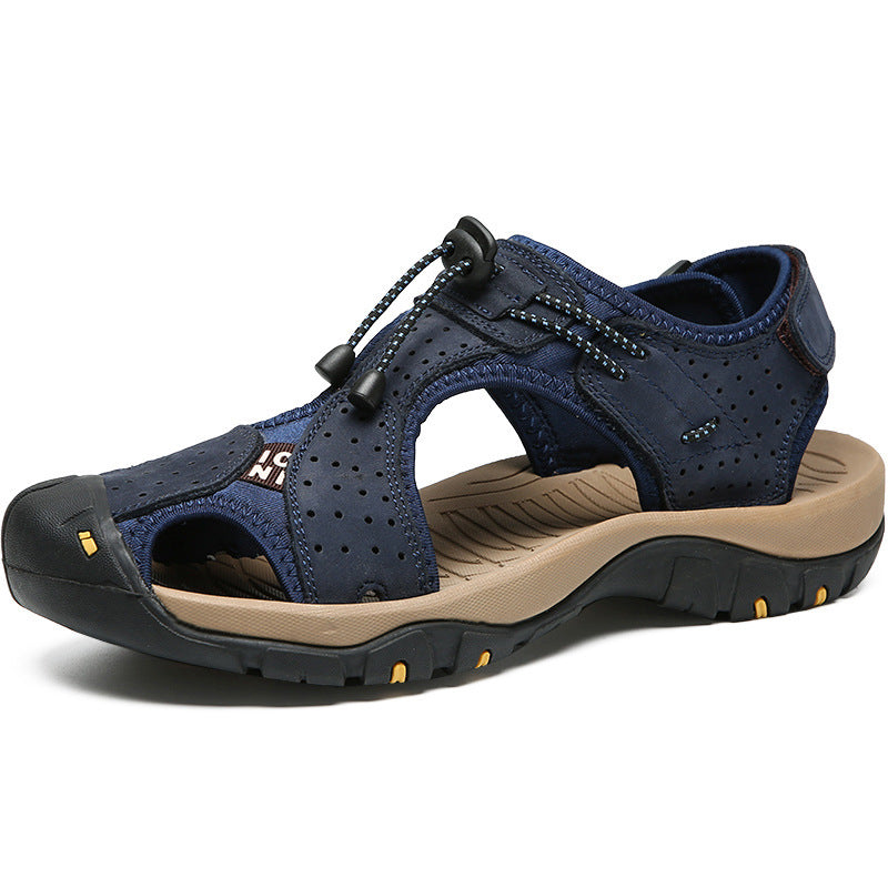 Men's first layer cowhide outdoor breathable sandals