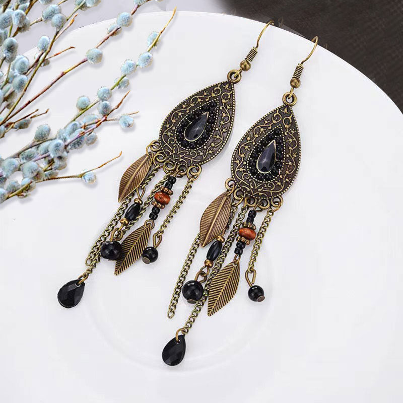 Bohemian Tribal Ethnic Style Long Fringe Earrings