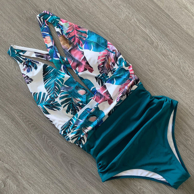 Women's V-neck swimsuit