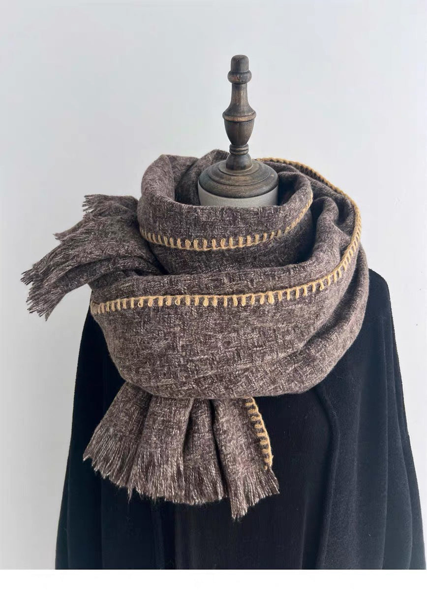 Knitted Lock With Woolen Knitting Scarf