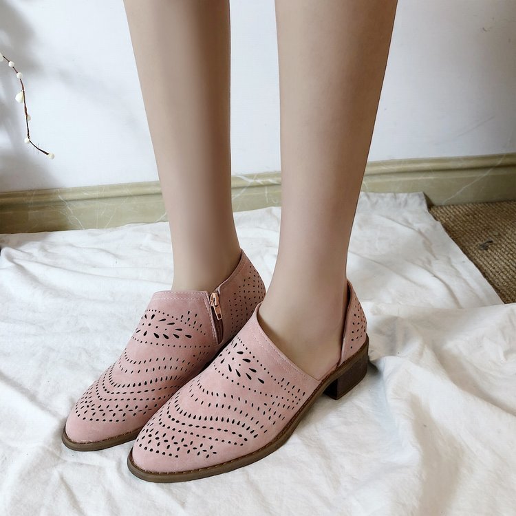 Hollow low heel women shoes