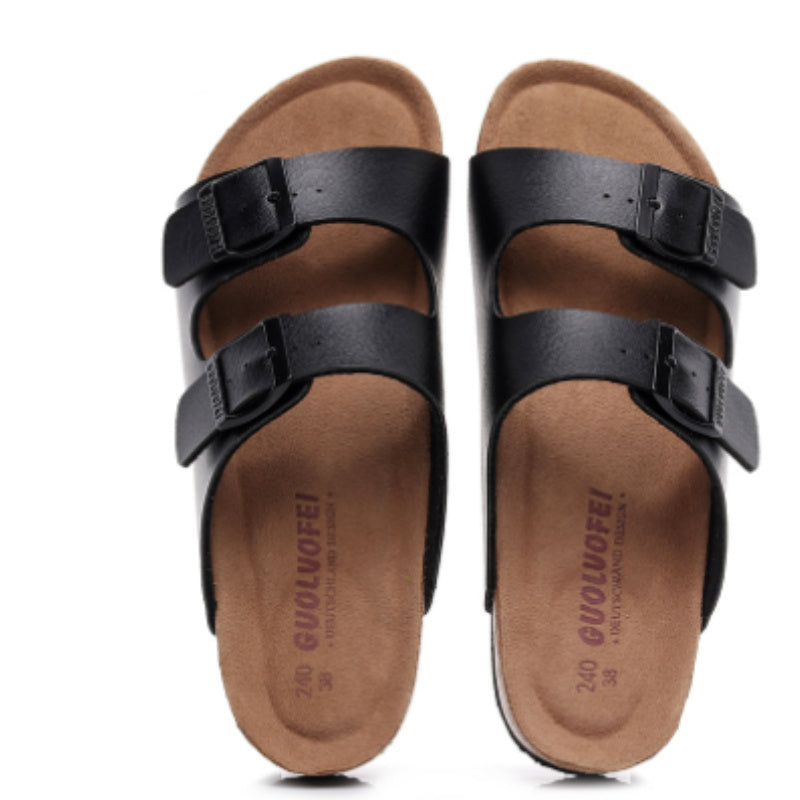 Sandals And Slippers With Double Buckle