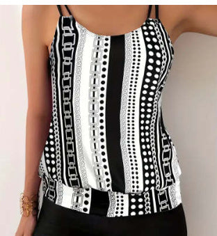 Women's Fashion Printed Split Swimsuit Suit