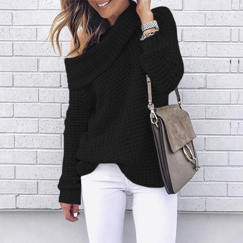 Sweater solid color turtleneck sweater