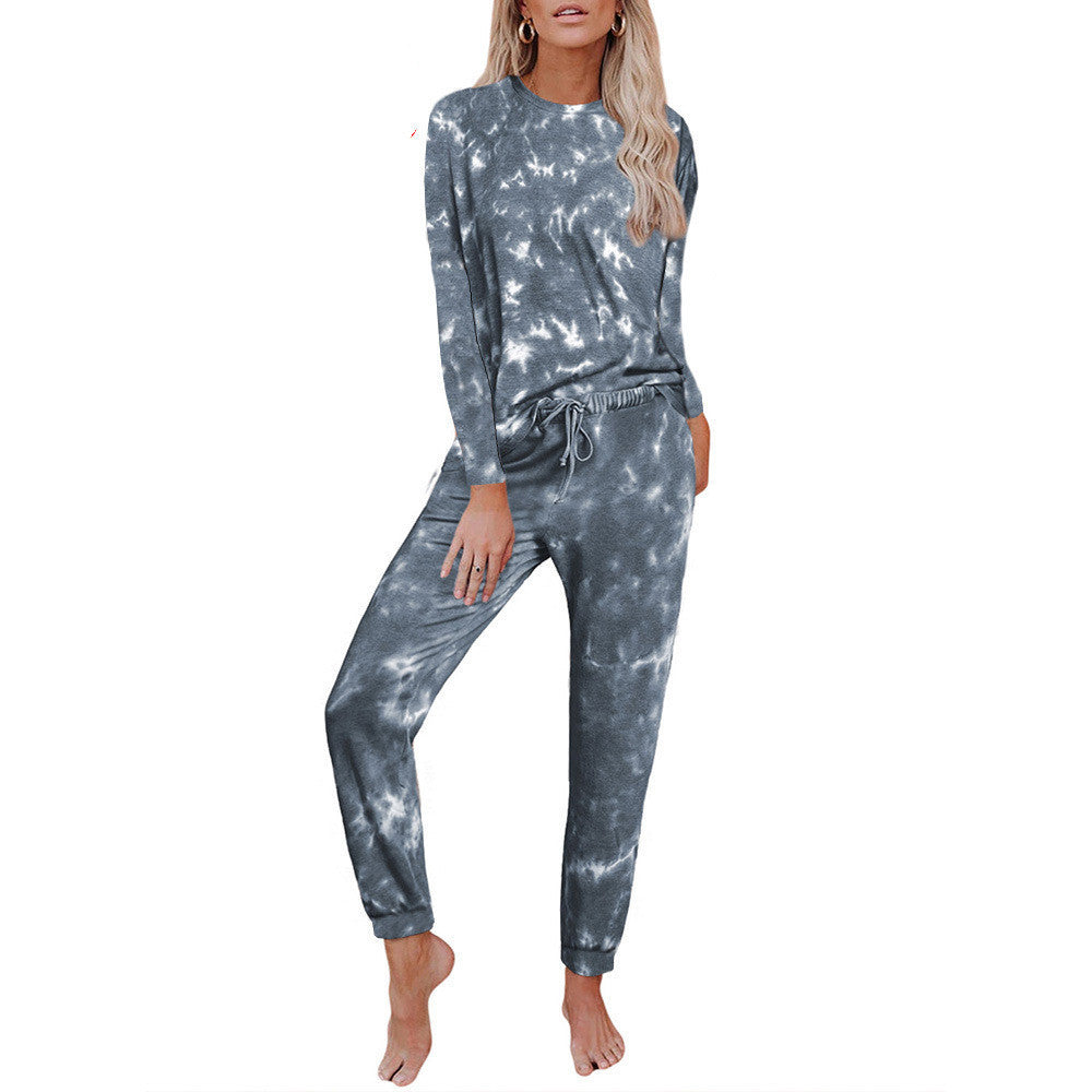 Gradient color printing tie-dye pajamas