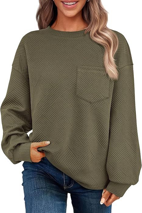 Women's Long-sleeved Drop-shoulder Round Neck Sweater Texture