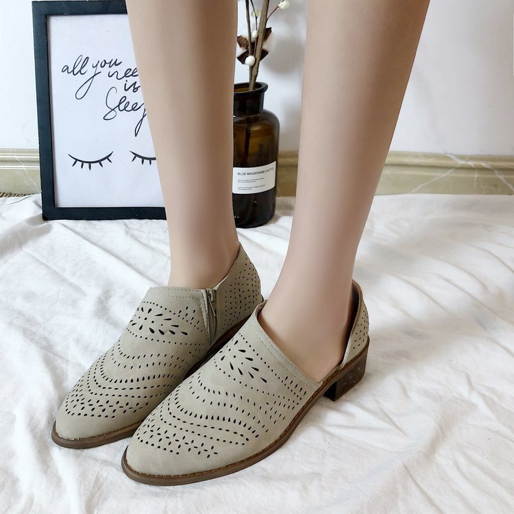 Hollow low heel women shoes