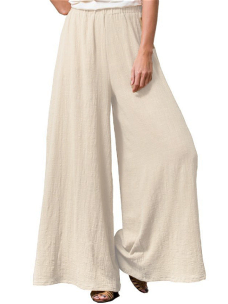 Cotton And Linen Loose Wide Leg Pants Plus Size Casual Pants Women