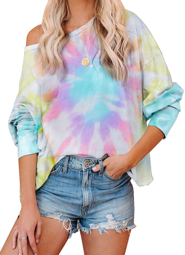 Tie-dye printed sports sweatshirt