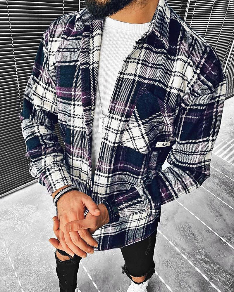 Men's Diamond Loose Jacket Coat Full Printed 3d Button Cardigan