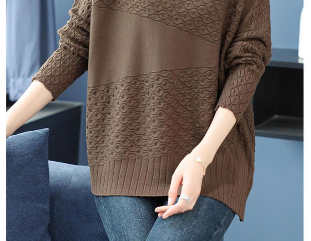 Loose And Idle Women's Plus Size Slimming Belly-covering Sweater