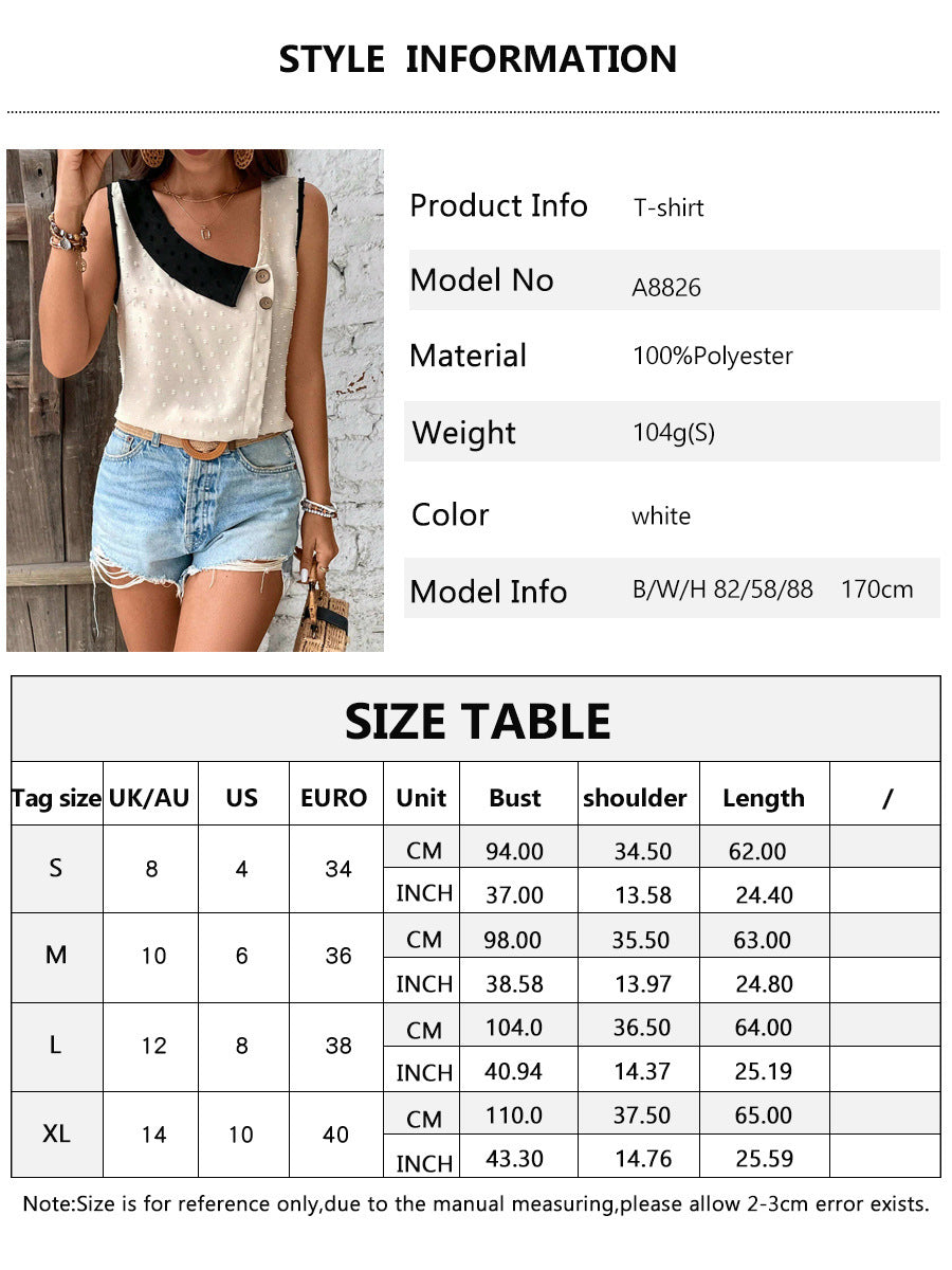 Fashion Personalized Button Temperament Women's Top