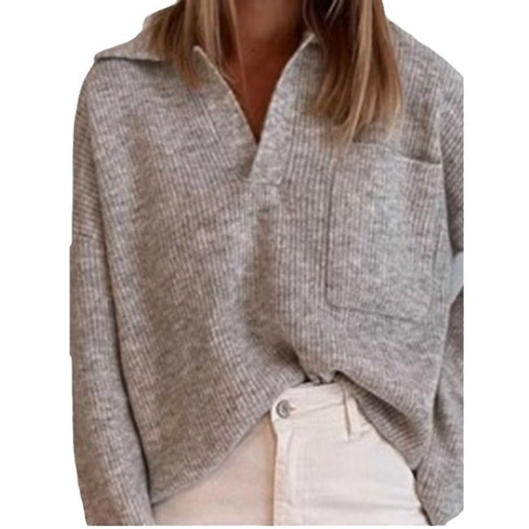 Leisure Loose Solid Color Sweater