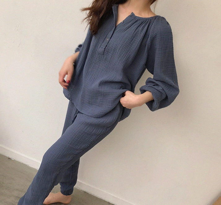 Round Neck Loose And Comfortable Pajamas Suit