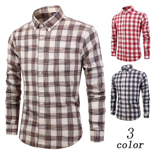 Mens Long sleeved plaid shirt