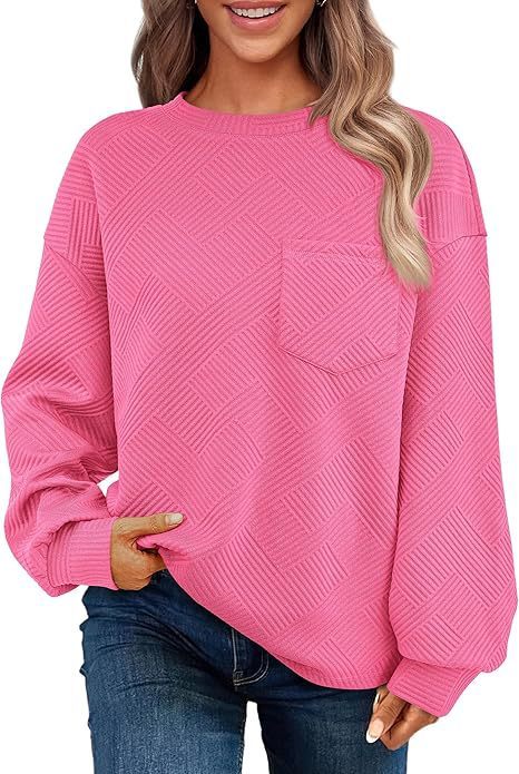 Women's Long-sleeved Drop-shoulder Round Neck Sweater Texture