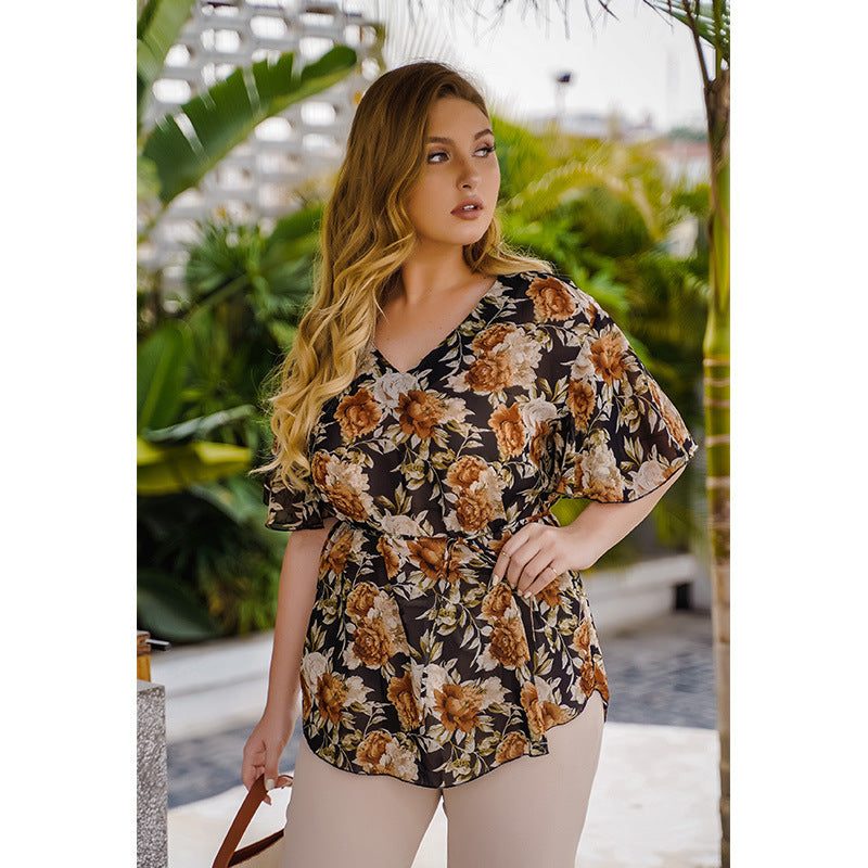 Floral chiffon blouse