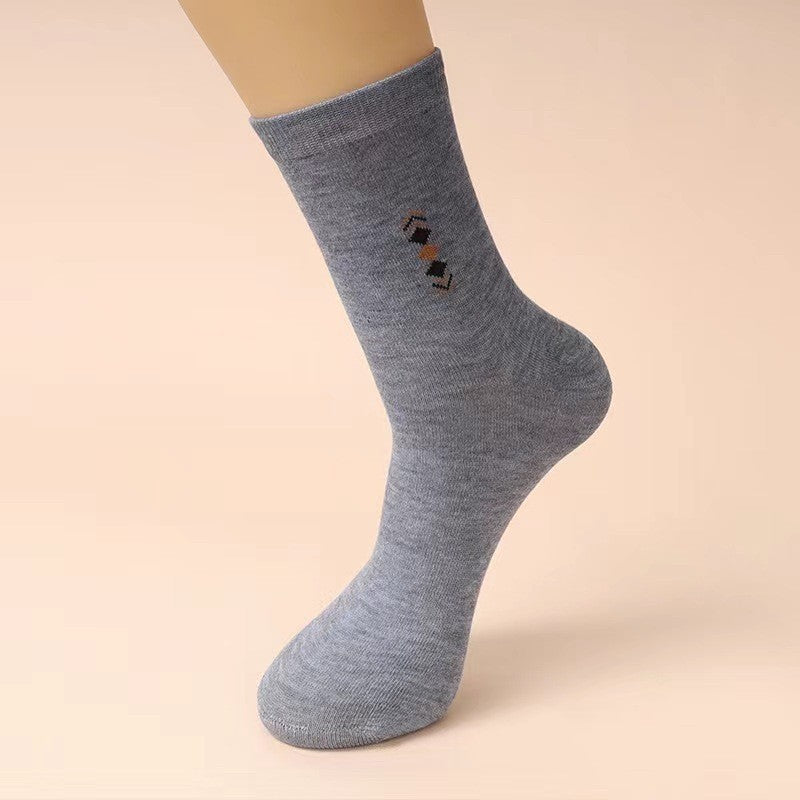 Men's Autumn And Winter Mid-calf Length Socks Black Wear-resistant Four Seasons