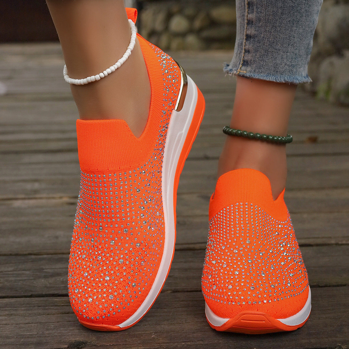 Spring Flyknit Slip-on Casual Mesh Breathable Sock-like Shoes