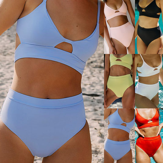 Solid Color Backless Multicolor Optional Bikini