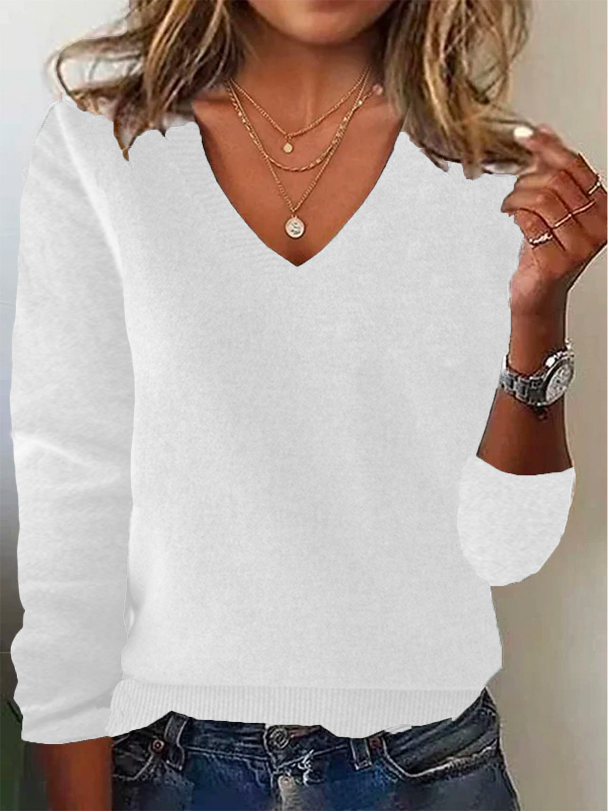 Women's Long-sleeved Knitted Sweater Loose Plus Size