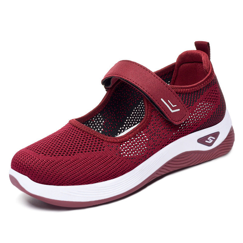 Summer New Women's Shoes Breathable Walking Shoes Velcro