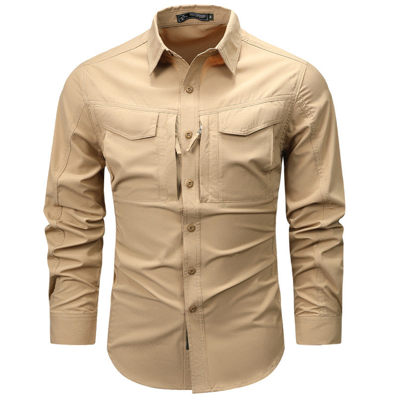 Men's Workwear Long Sleeve Shirt Outdoor Casual Thin Sports Jacket