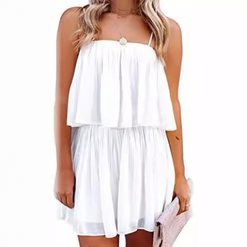 Summer Sleeveless Suspender Jumpsuit Backless Wide Leg Jumpsuit