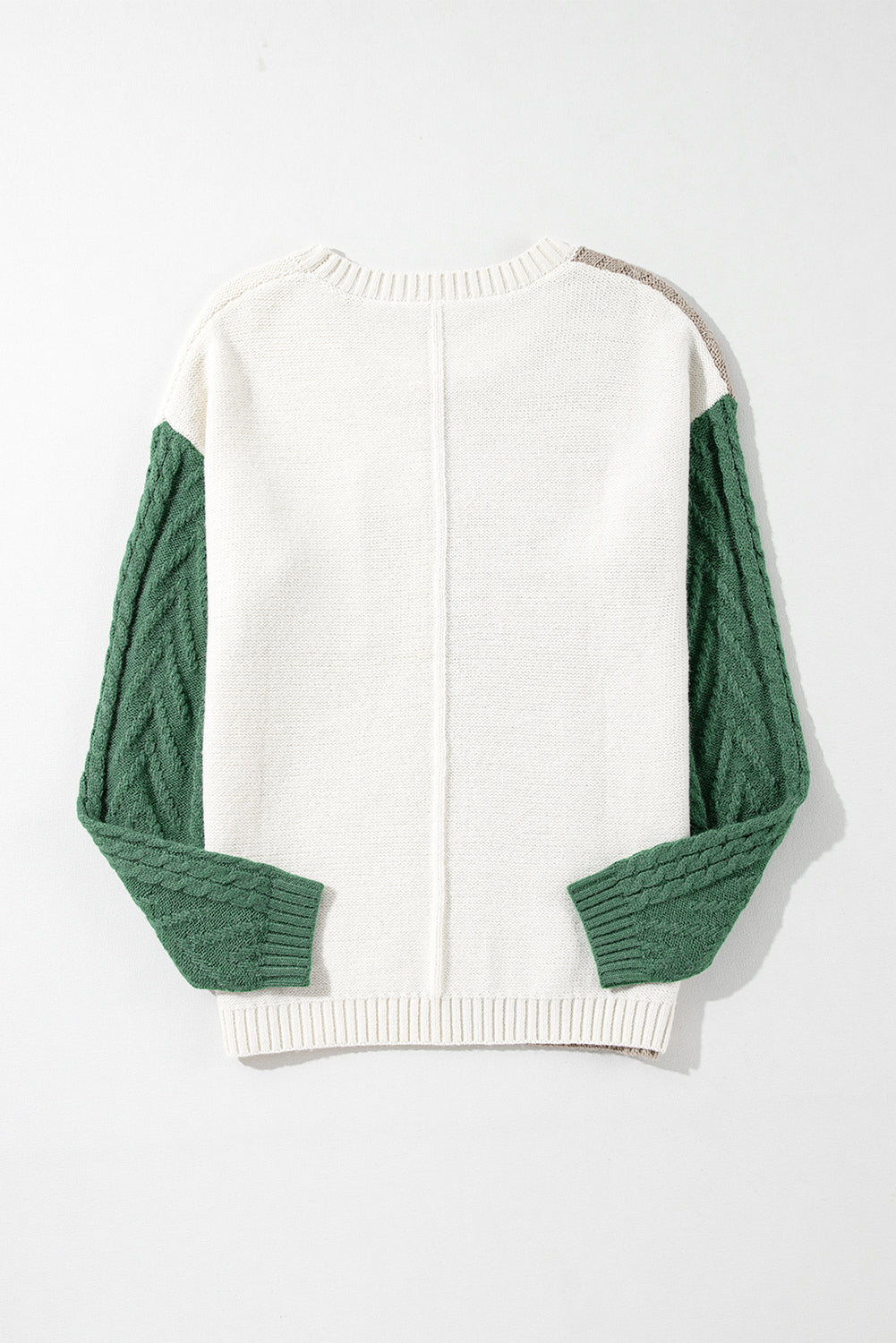 Vineyard Green Colorblock Patched Pocket Drop Shoulder Sweater