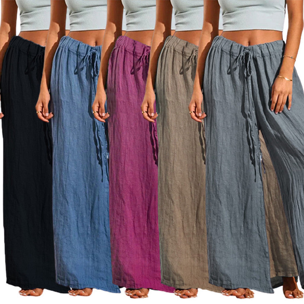 Women's Loose Soft Drawstring Cotton Casual Pants