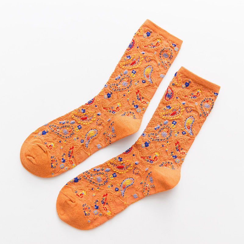 Women's ethnic flower socks