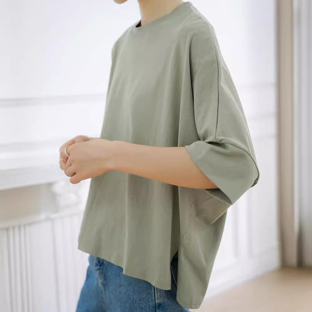 Loose-fitting Pure Cotton T-shirt Women's Large Version