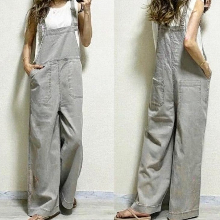 Summer Overalls Fashion Loose Straight Slimming Suspender Jumpsuit