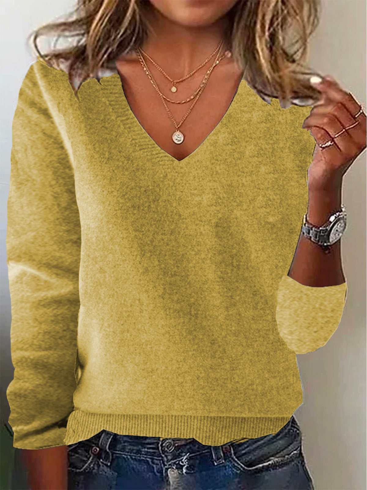 Women's Long-sleeved Knitted Sweater Loose Plus Size