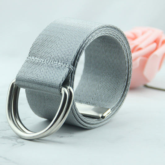Women's double loop canvas belt