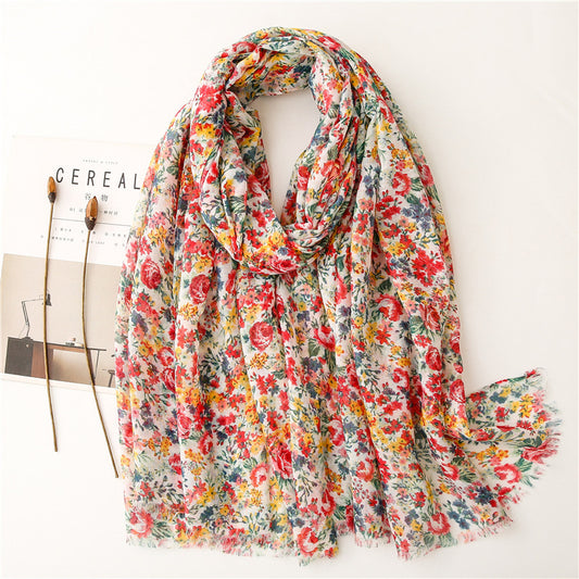 Women's Long Cotton And Linen Scarf