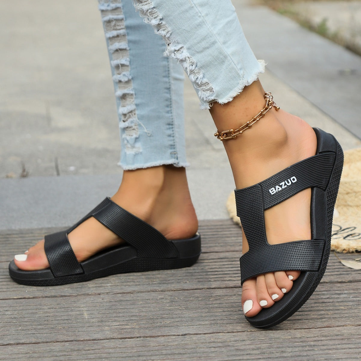 Women's Plus Size Platform Slippers Casual Outdoor