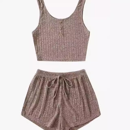 Women's Fashion Slim Fit Vest Shorts Set