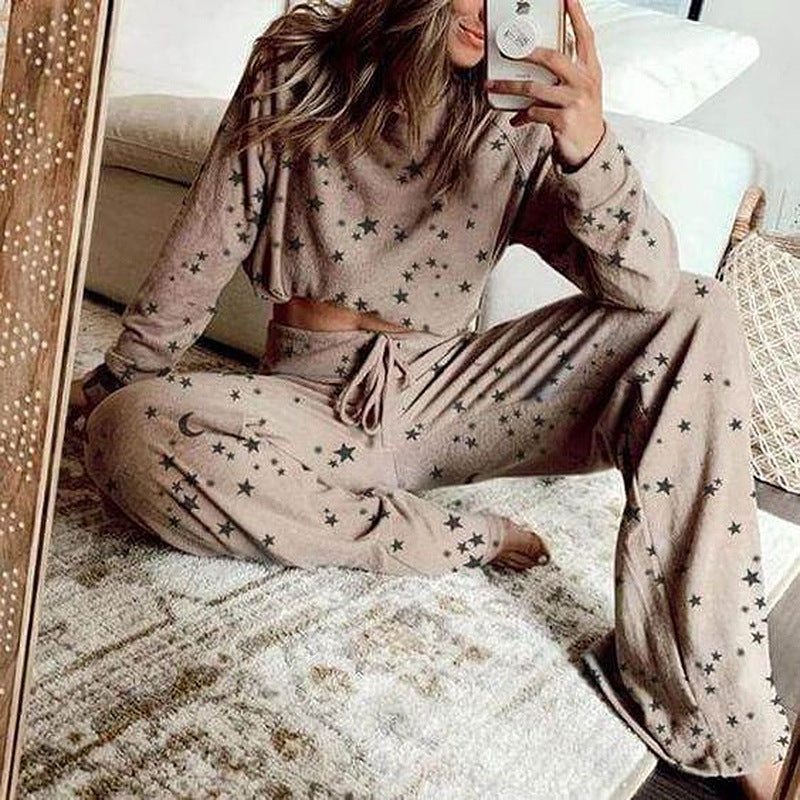 Printed Long-Sleeved Home Service Suit Pajamas