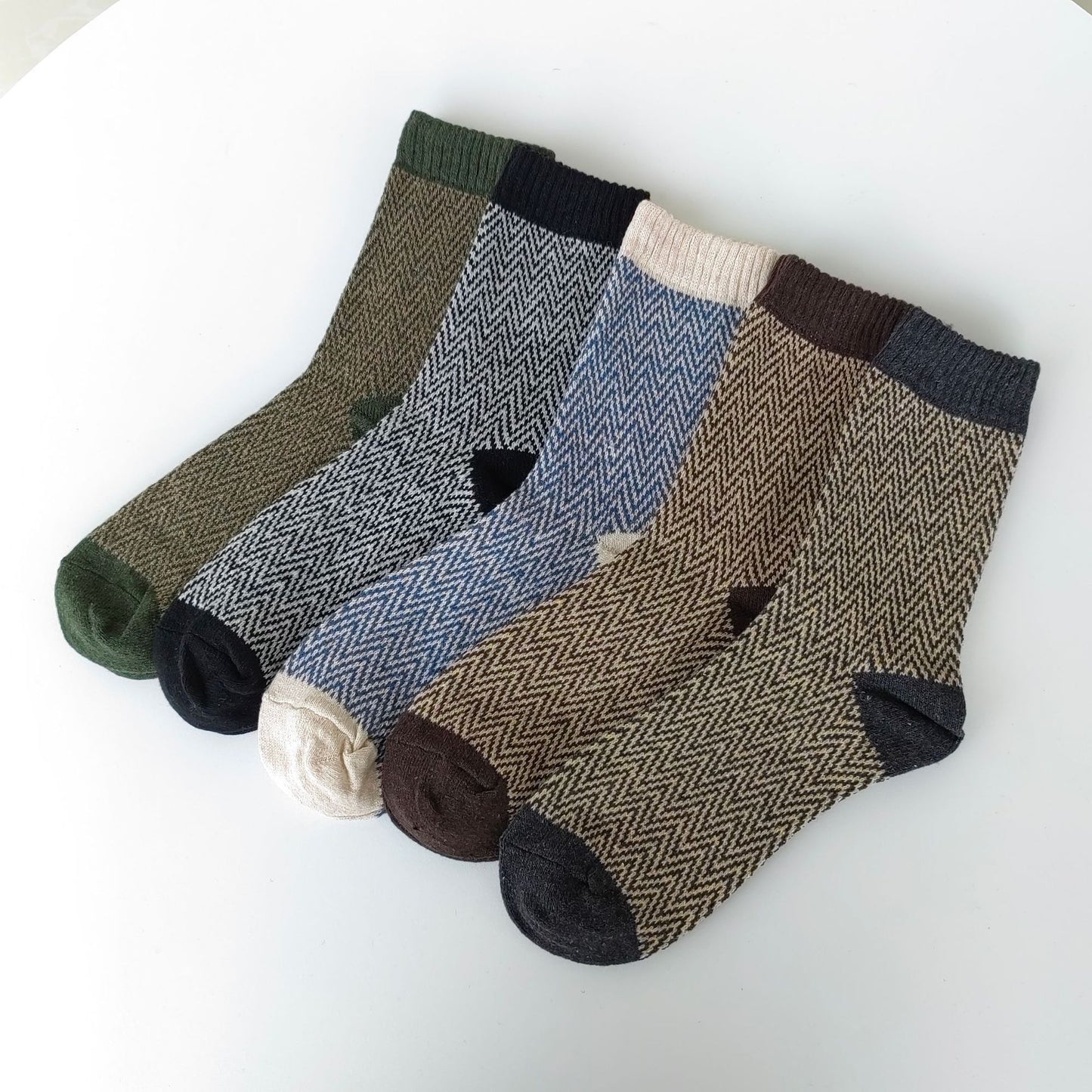Autumn And Winter New Men's Wool Socks Floor  Retro