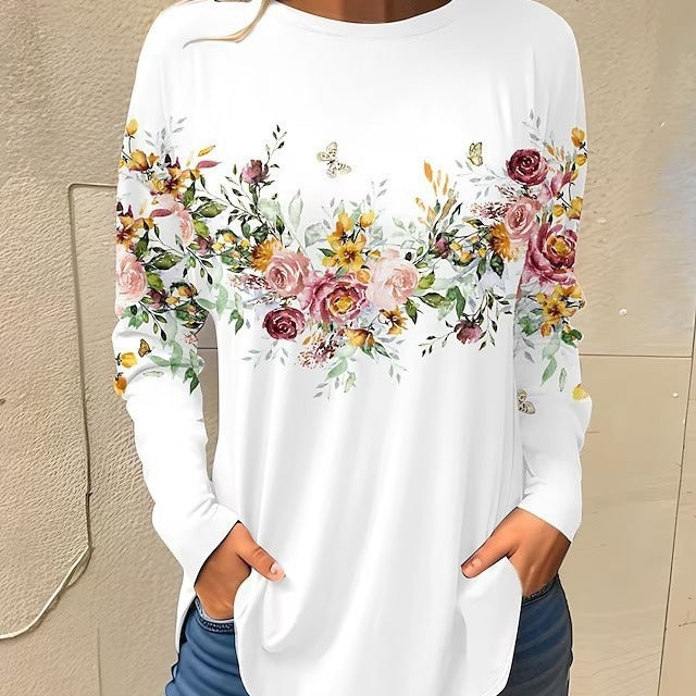 Women's Round-neck Long Sleeve Fashion Casual Plus Size