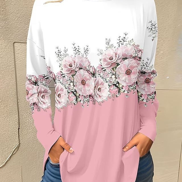 Women's Round-neck Long Sleeve Fashion Casual Plus Size