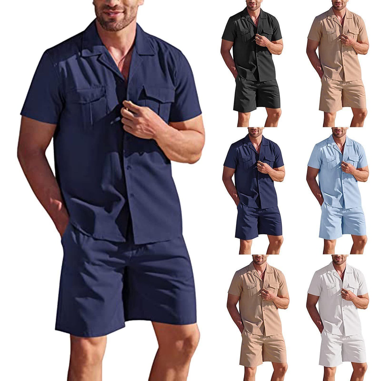 Summer Menswear Linen Short Sleeve Shirt Outfit