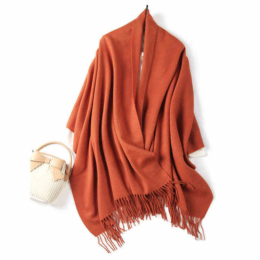 Fashionable All-matching Australian Pure Wool Solid Color Shawl