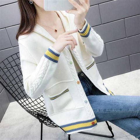 Hooded Knit Cardigan Sweater Coat For Women