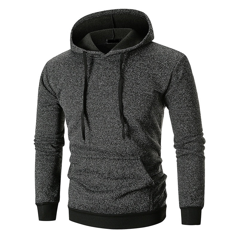 Men's Large Pocket Pullover Hooded Solid Color Coat Sweatshirt