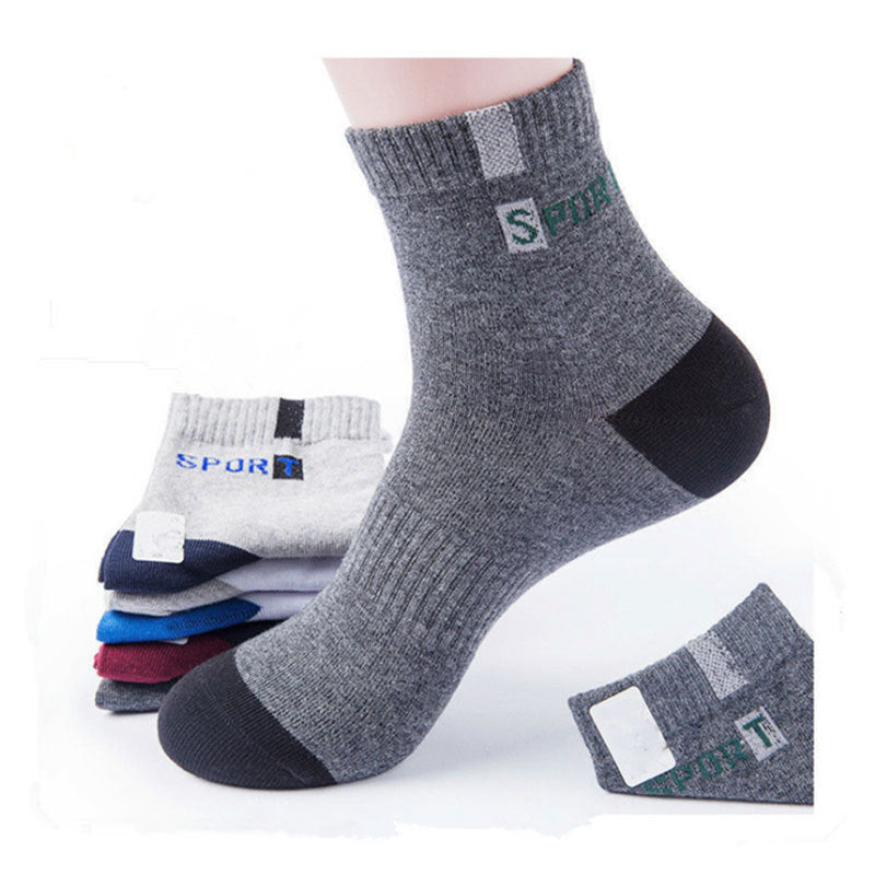 Men's Fashion Sports Breathable Sweat-absorbing Mid-calf Cotton Socks