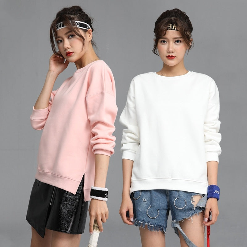 Heavy Dopamine Velvet Padded Loose Round Neck Couple Sweater