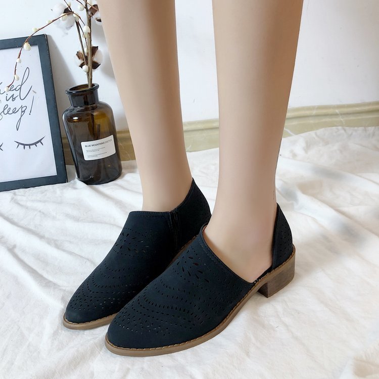 Hollow low heel women shoes