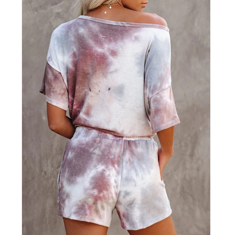 Tie-dye Print Pajamas Loungewear Tracksuit